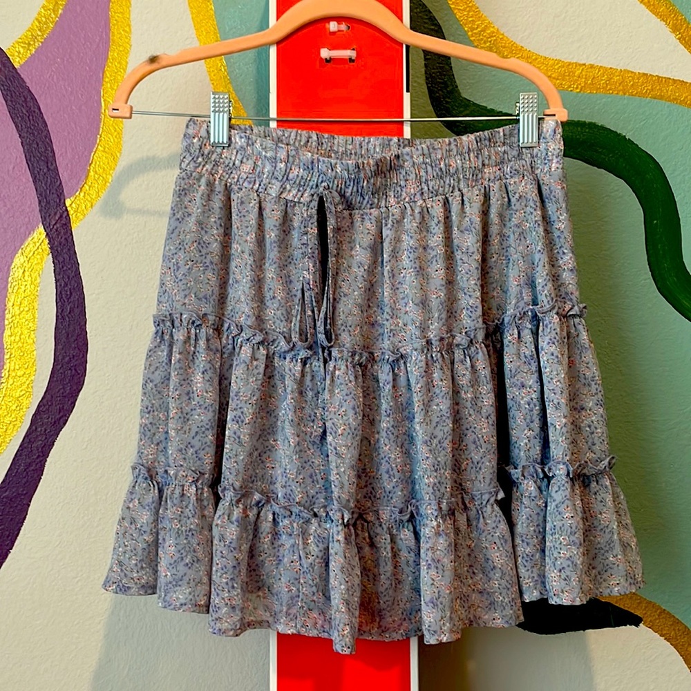 Purple Floral Skirt